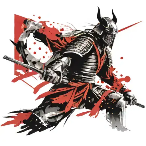 Samurai in armor tattoo design idea