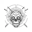 skull with crow tattoo design idea