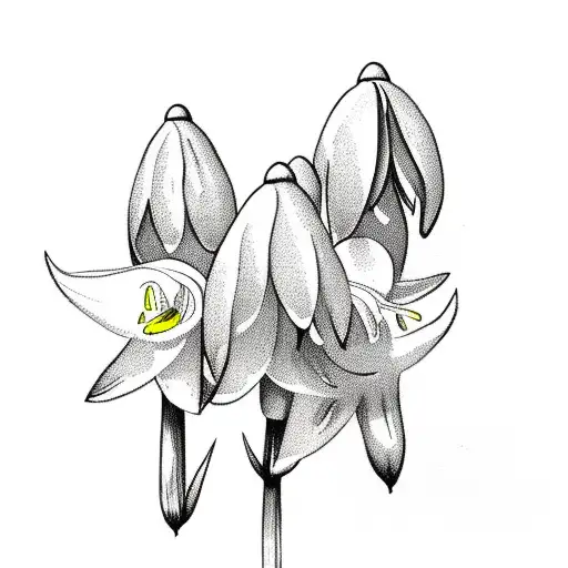 mountains with snowdrop flower tattoo design idea