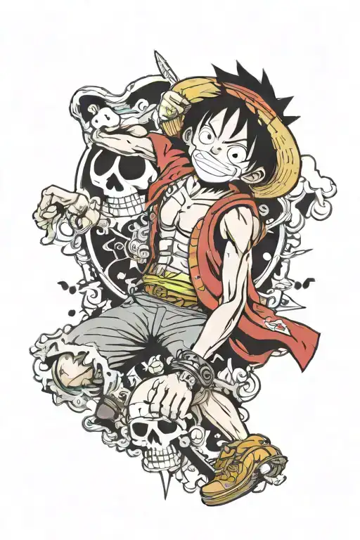 luffy one piece tattoo design idea