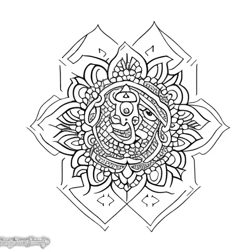 small tattoo that represents bali, indonesia tattoo design idea