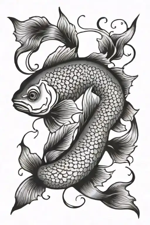 Pisces, independence, growth tattoo design idea