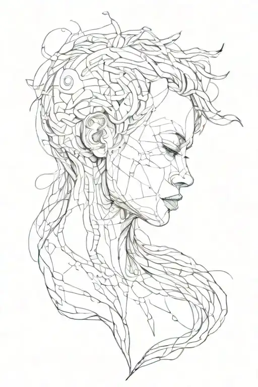 overthink without face or body tattoo design idea
