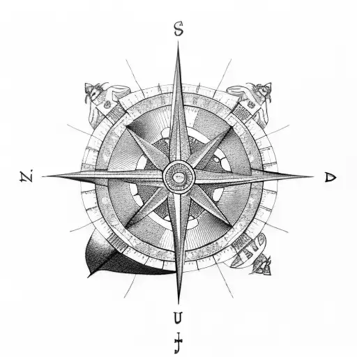 dragoon jiu jitsu compass tattoo design idea