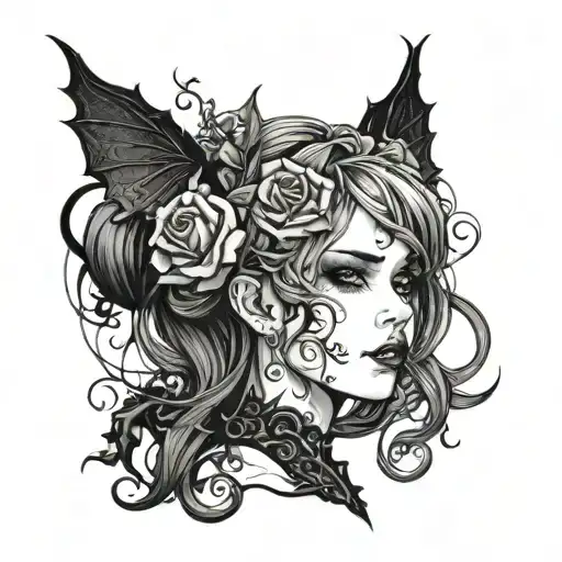 futa cute girl and cute tattoo design idea