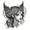 futa cute girl and cute tattoo design idea