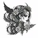 futa cute girl and cute tattoo design idea