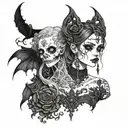 futa cute girl and cute tattoo design idea