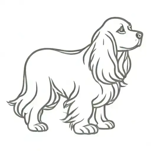 cocker spaniel dog silhouette tattoo design idea