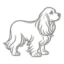 cocker spaniel dog silhouette tattoo design idea