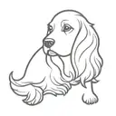 cocker spaniel dog silhouette tattoo design idea