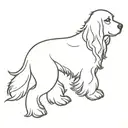 cocker spaniel dog silhouette tattoo design idea
