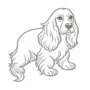 cocker spaniel dog silhouette tattoo design idea