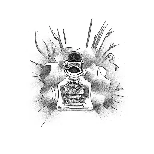 3 people relaxing in a shot of tequila tattoo design idea