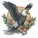 eagle with karma summer dreams tattoo design idea