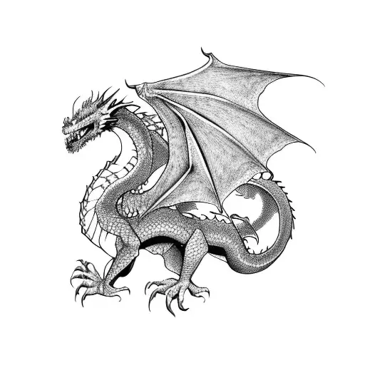 three dragons flying  tattoo design idea
