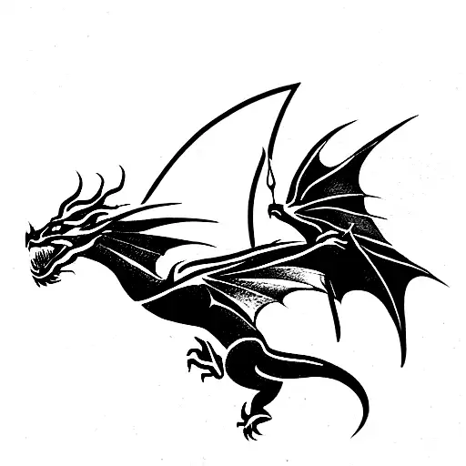 three dragons flying  tattoo design idea