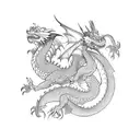 three dragons flying  tattoo design idea