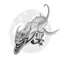 three dragons flying  tattoo design idea