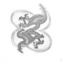 three dragons flying  tattoo design idea