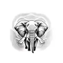 angry elephant  tattoo design idea