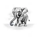 angry elephant  tattoo design idea