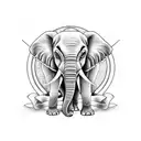 angry elephant  tattoo design idea