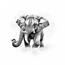 angry elephant  tattoo design idea