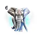 angry elephant  tattoo design idea