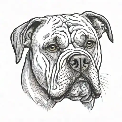 American bulldog head tattoo design idea