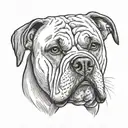 American bulldog head tattoo design idea
