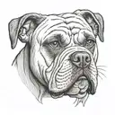 American bulldog head tattoo design idea