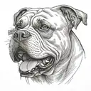 American bulldog head tattoo design idea