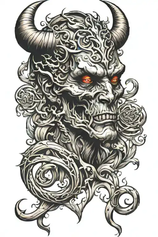 devil renaissance tattoo design idea