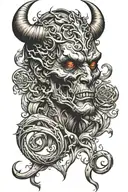 devil renaissance tattoo design idea