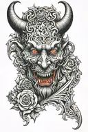 devil renaissance tattoo design idea