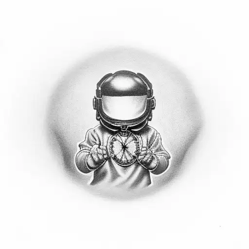 first born son with pocket watch fist bump tattoo design idea