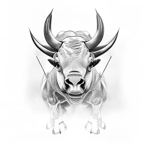 raging Bull with steam coming out his nostrils tattoo design idea