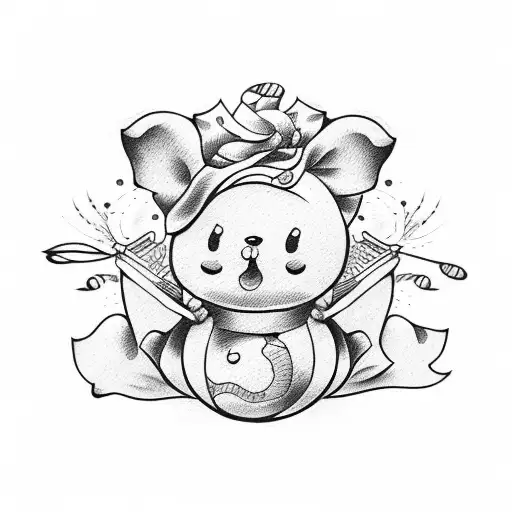 chubby but cute pin-up girl tattoo design idea