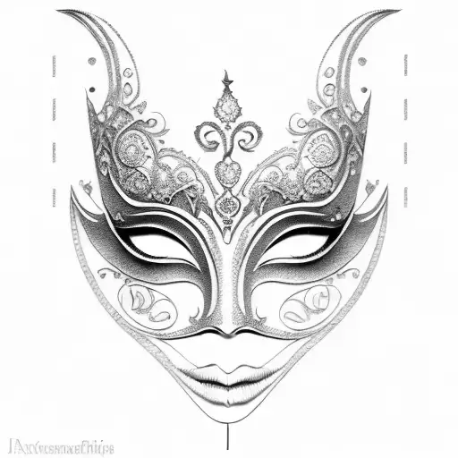 beautiful, elegant venetian mask tattoo design idea