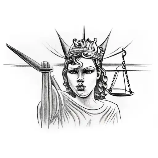 Lady justice tattoo design idea
