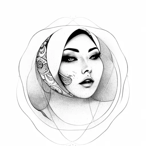 sexy fortune teller woman tattoo design idea