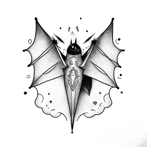 cute bat tattoo design idea
