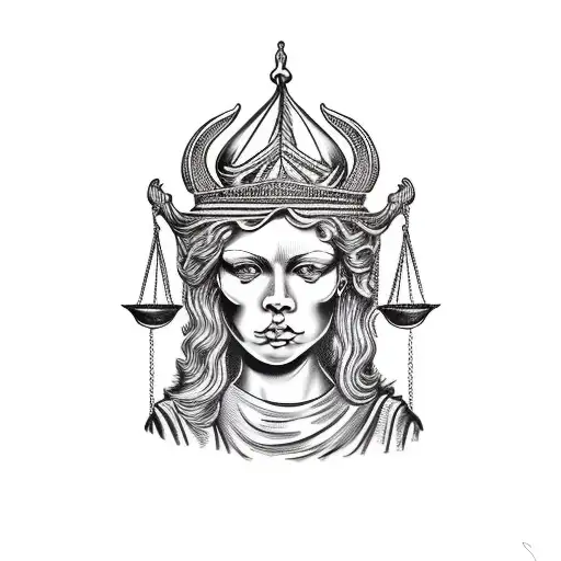 lady justice tattoo design idea