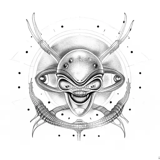 alien abduction tattoo design idea