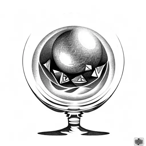 fortune teller with crystal ball tattoo design idea