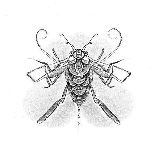 Praying mantis tattoo design idea