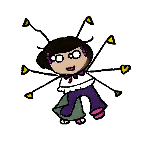 cute voodoo doll tattoo design idea