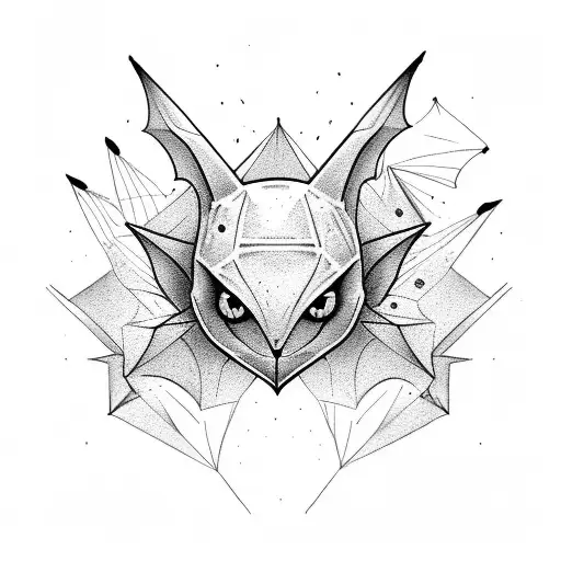 cute bat tattoo design idea