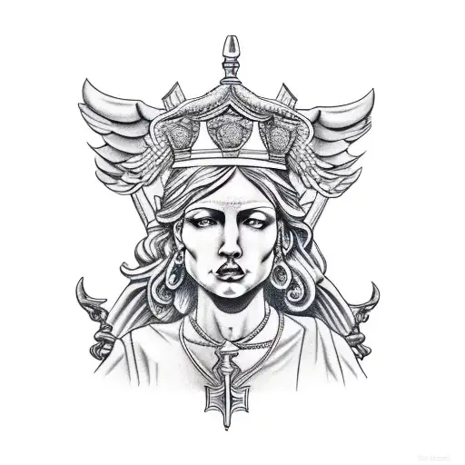 Lady justice tattoo design idea